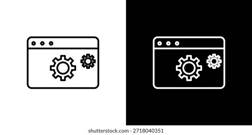 Icono de software. Ilustración negra aislada para gráfico y Diseño web.