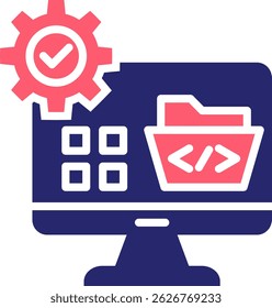 Ilustração do vetor de preenchimento de ícone de software