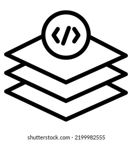 ilustración vectorial de línea de icono de software