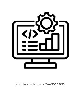 Ilustración vectorial de línea de iconos de software