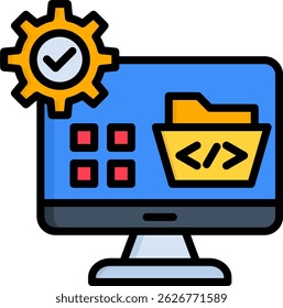 Software Icon Lineal Color Vector Illustration