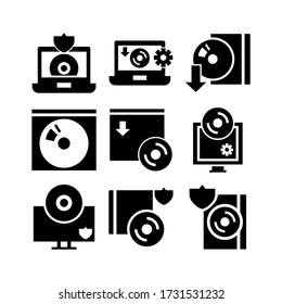 icono de software o logotipo símbolo de signo aislado ilustración vectorial - Colección de iconos vectoriales de estilo negro de alta calidad
