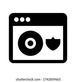 icono de software o logotipo símbolo de signo aislado ilustración vectorial - iconos vectoriales de estilo negro de alta calidad
