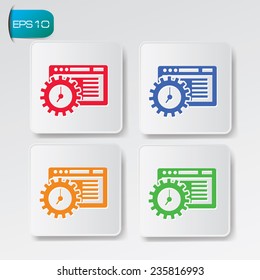 Software icon on buttons,clean vector