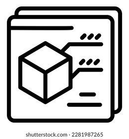 Rahmenvektorgrafik des Software-Symbols. Servicesystem. Monitorcode