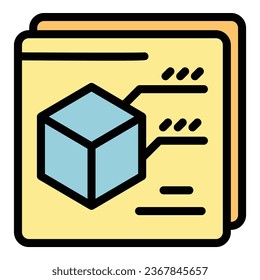 Software icon outline vector. Service system. Monitor code color flat
