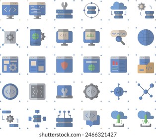 Software IT icon set vector design illustration stock