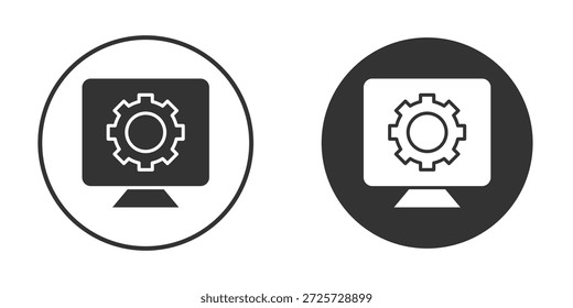Icono del software en blanco y negro plano de moda. conveniente para el Diseño gráfico