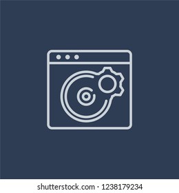 Software icon. Trendy flat vector line Software icon on dark blue background from Technology collection. 