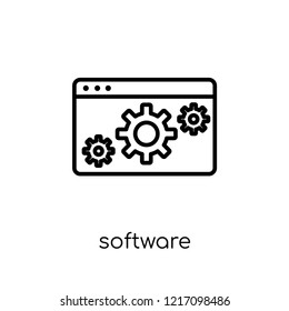Software icon. Trendy modern flat linear vector Software icon on white background from thin line Programming collection, editable outline stroke vector illustration