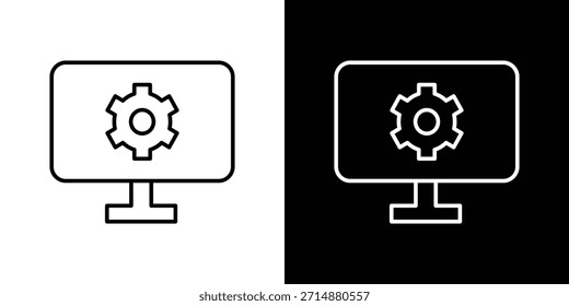 Icono de software en estilo de línea de trazo de moda. Conjunto de Vector de icono de Sitio web.
