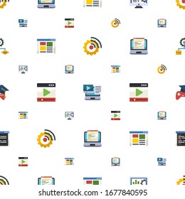 software icons pattern seamless. Included editable flat Streaming software, Systems Integration, Accounting software, front end, media player icons. icons for web and mobile.
