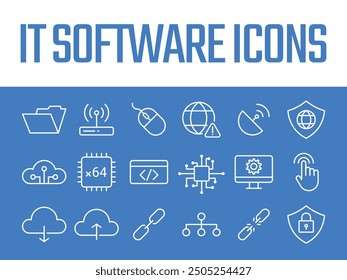 IT Software icons set. Information Technology icons vector. software icons IT computer vector