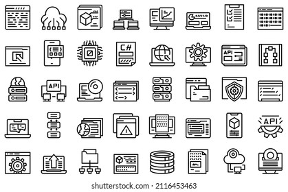 Software Icons Set Outline Vector Business Stock Vector (Royalty Free ...