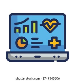 Software and Innovation Fill Outline icon. Medical Technology Concept.