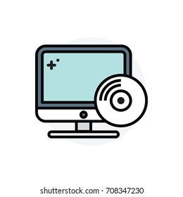 Software installation concept Isolated Line Vector Illustration editable Icon