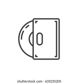 Software installation disc outline icon, line vector sign, linear style pictogram isolated on white. Symbol, logo illustration. Editable stroke. Pixel perfect