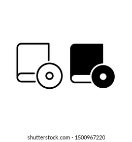 Software installation manual icon. With outline and glyph style