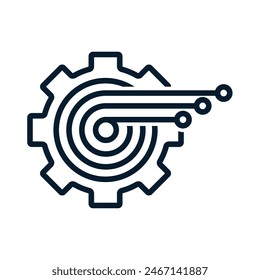 Software integration concept. Vector linear icon isolated on white background.