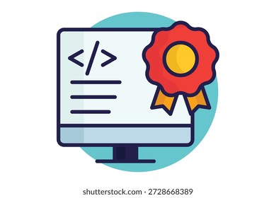 Icono de Licencia de software. Estilo de icono coloreado. Icono relacionado con la Asistencia de TI. Ilustración vectorial de Elementos de Tecnología