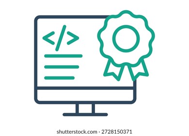 Symbol für Softwarelizenz. Stil des Liniensymbols Symbol für IT-Support. Vektorgrafik der Technologieelemente