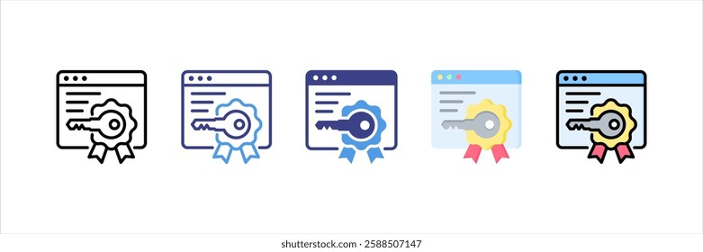 Software License Multi Style Icon Set