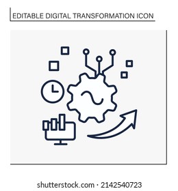  Software Line Icon. Agile Software Development. Modern Technologies. Digital Transformation Concept.Isolated Vector Illustration.Editable Stroke