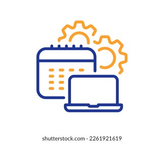 Software line icon. Code deployment sign. Develop application symbol. Colorful thin line outline concept. Linear style software icon. Editable stroke. Vector