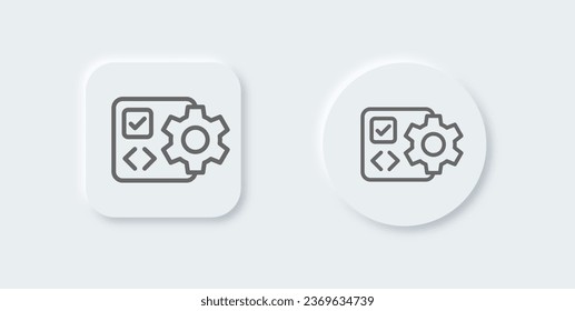 Software line icon in neomorphic design style. Application signs vector illustration.
