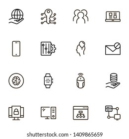 Software line icon set. Collection of high quality black outline logo for web site design and mobile apps. Software vector illustration on a white background