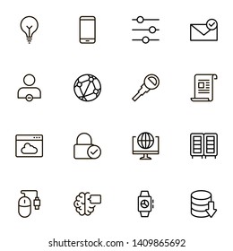 Software line icon set. Collection of high quality black outline logo for web site design and mobile apps. Software vector illustration on a white background