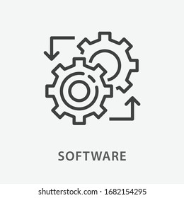 Software line icon. Vector illustration on white background.