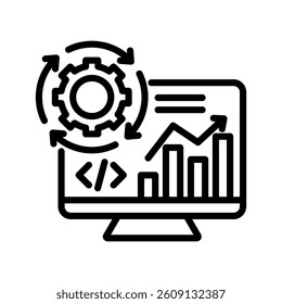 Software Line Vector Illustration On White Background.