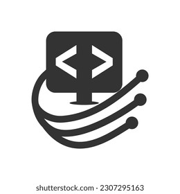 Software-Logo-Vorlage. Symbolillustration Markenidentität. Einzige und flache Illustration. Vektorgrafik
