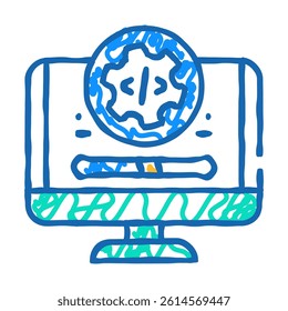 software maintenance doodle icon sketch vector. software maintenance sign. isolated symbol illustration