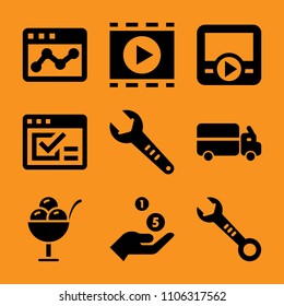 software, maintenance, engineering, man, website and digital icon vector set. Flat vector design with filled icons. Designed for web and software interfaces