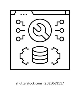 software maintenance line icon vector. software maintenance sign. isolated contour symbol black illustration