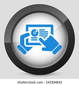 Software or music website on tablet icon
