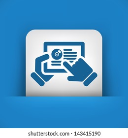 Software or music website on tablet icon