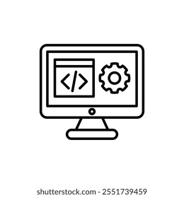 Software Outline Icon, Vector illustration