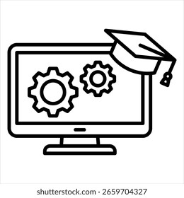 Ilustración vectorial de iconos de contorno de software