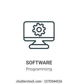 Software outline vector icon. Thin line black software icon, flat vector simple element illustration from editable programming concept isolated on white background