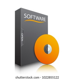 Software package and disc design, vector illustration