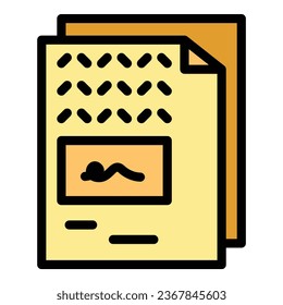 Software paper icon outline vector. Computer process. Web work color flat