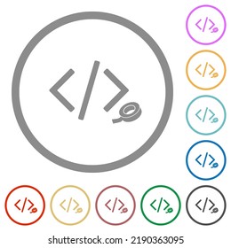 Software Patch Flat Color Icons In Round Outlines On White Background