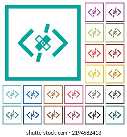 Software Patch Flat Color Icons With Quadrant Frames On White Background