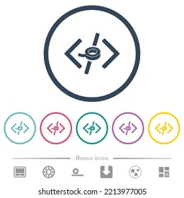 Software Patch Flat Color Icons In Round Outlines. 6 Bonus Icons Included.