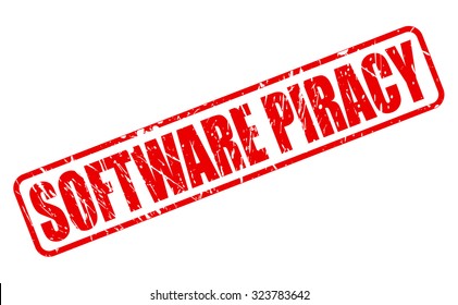 SOFTWARE PIRACY red stamp text on white