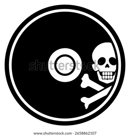 Software piracy warning sign or icon