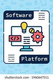 Software platform brochure.Programming environment template.Flyer, magazine, book cover, booklet.New idea.Isolated vector illustration infographic concept.Layout illustration pages with icon